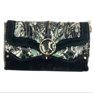 ELAINE TURNER Snakeskin Leather Tortoise Flap